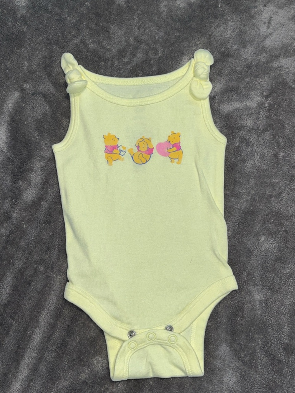 Disney Yellow Winnie the Pooh Tank One-Piece Bodysuit